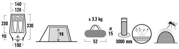 High Peak Leichtgewicht Zelt Kite 2, Campingzelt...