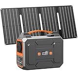 Powkey Powerstation mit Solarpanel 99Wh/27000mAh...